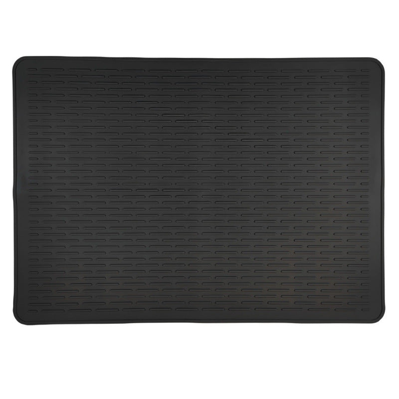 Black Extra Large Silicone Countertop Protector & Dish Drying Mat - Dishwasher Safe 76x53cm
