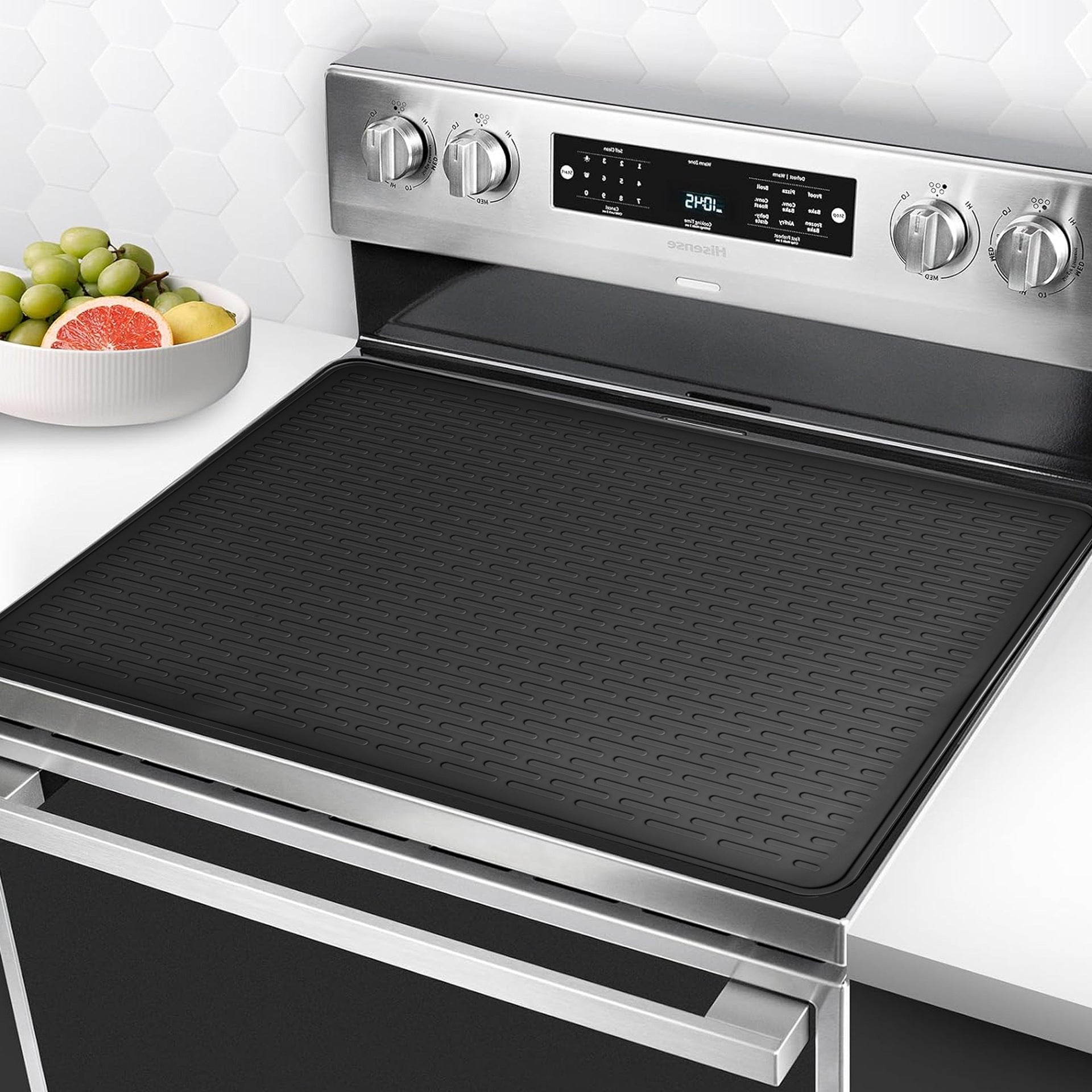 Grey Silicone Countertop Protector and Dish Drying Mat - Dishwasher Safe 71x50cm