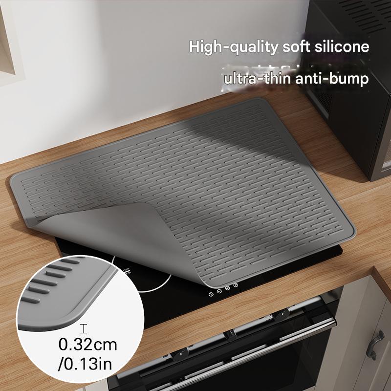 Gray Extra Large Silicone Countertop Protector & Dish Drying Mat - Dishwasher Safe 76x53cm