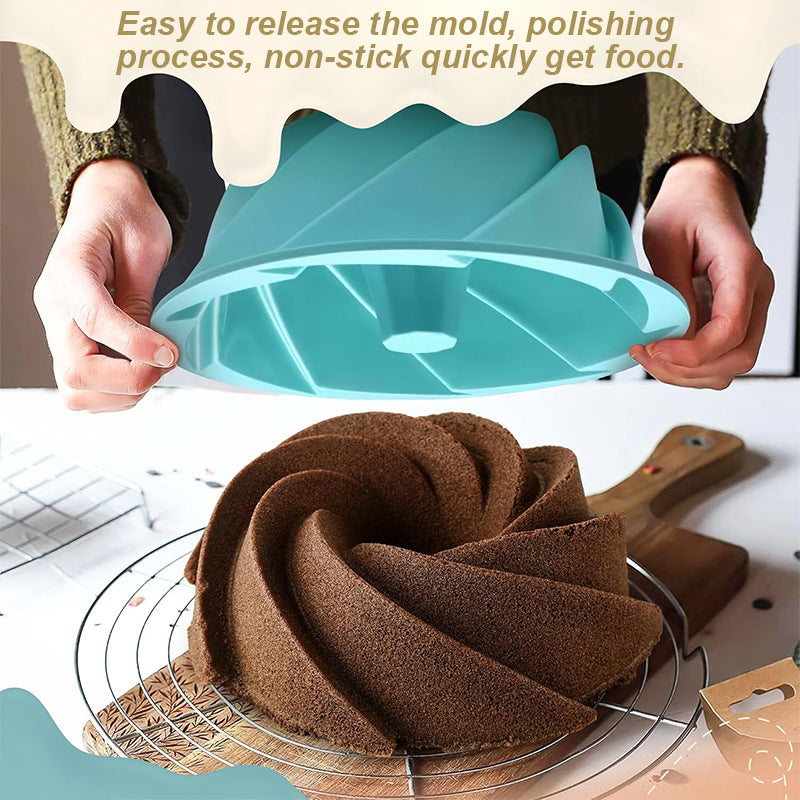Pink Non-Stick Silicone Cyclone Cake Pan Set 10 Molds - Perfect for Desserts