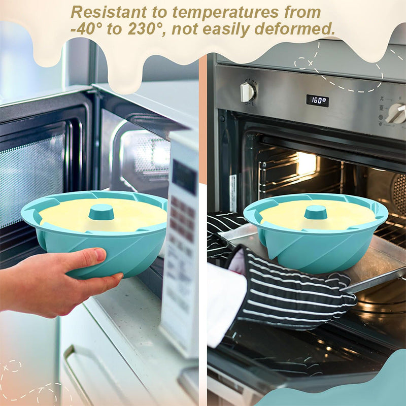 Green Non-Stick Silicone Cyclone Cake Pan Set 10 Molds - Perfect for Desserts