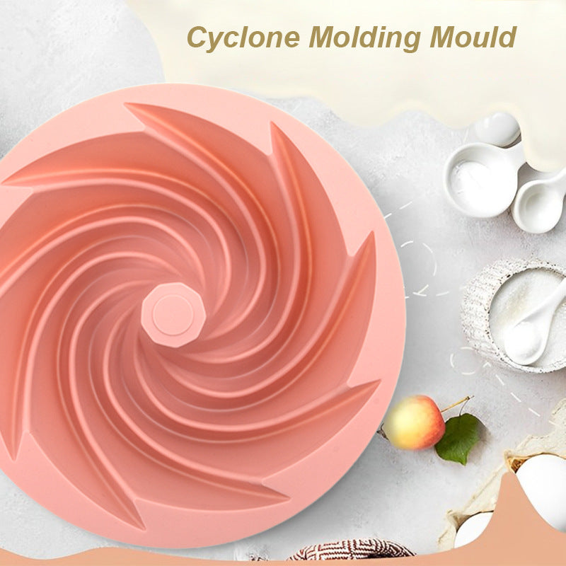 Red Non-Stick Silicone Cyclone Cake Pan Set 10 Molds - Perfect for Desserts
