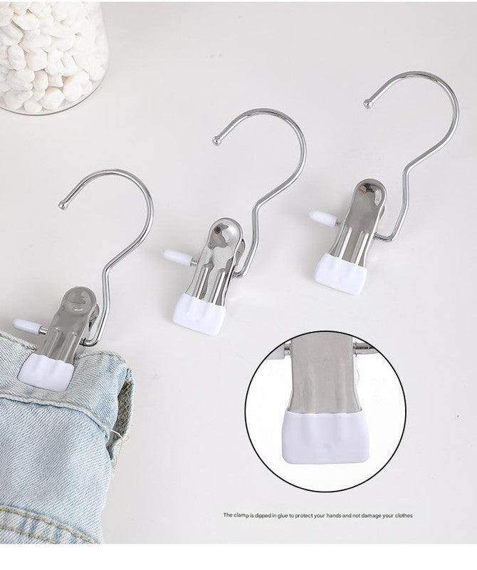 Light green Stainless Steel Hanging Clips 35 PCS - Strong Grip for Pants, Hats, Socks, Laundry