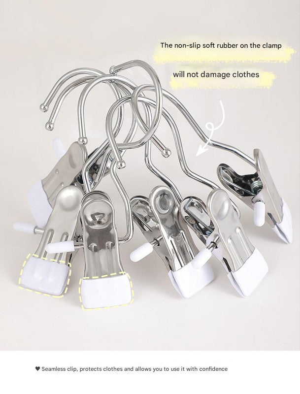 Light green Stainless Steel Hanging Clips 35 PCS - Strong Grip for Pants, Hats, Socks, Laundry