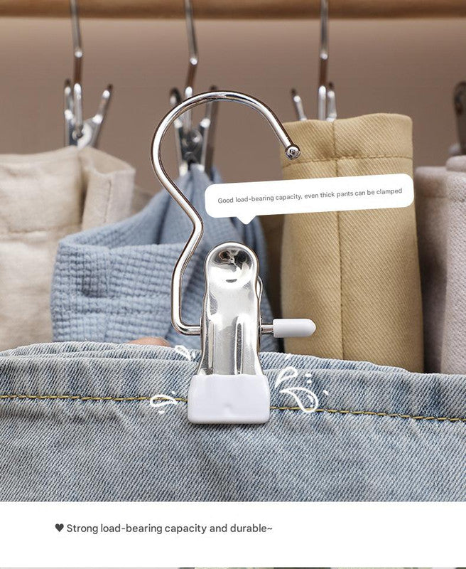 Light green Stainless Steel Hanging Clips 35 PCS - Strong Grip for Pants, Hats, Socks, Laundry