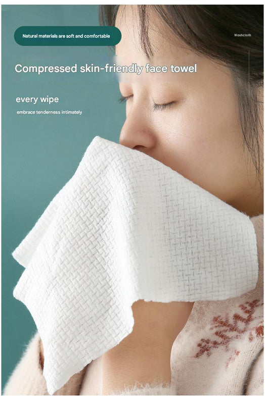 8 Packs 160 Total Portable Cotton Compressed Towels - Soft, Absorbent Face Cleansing Cloths Circular compression : 20x22cm