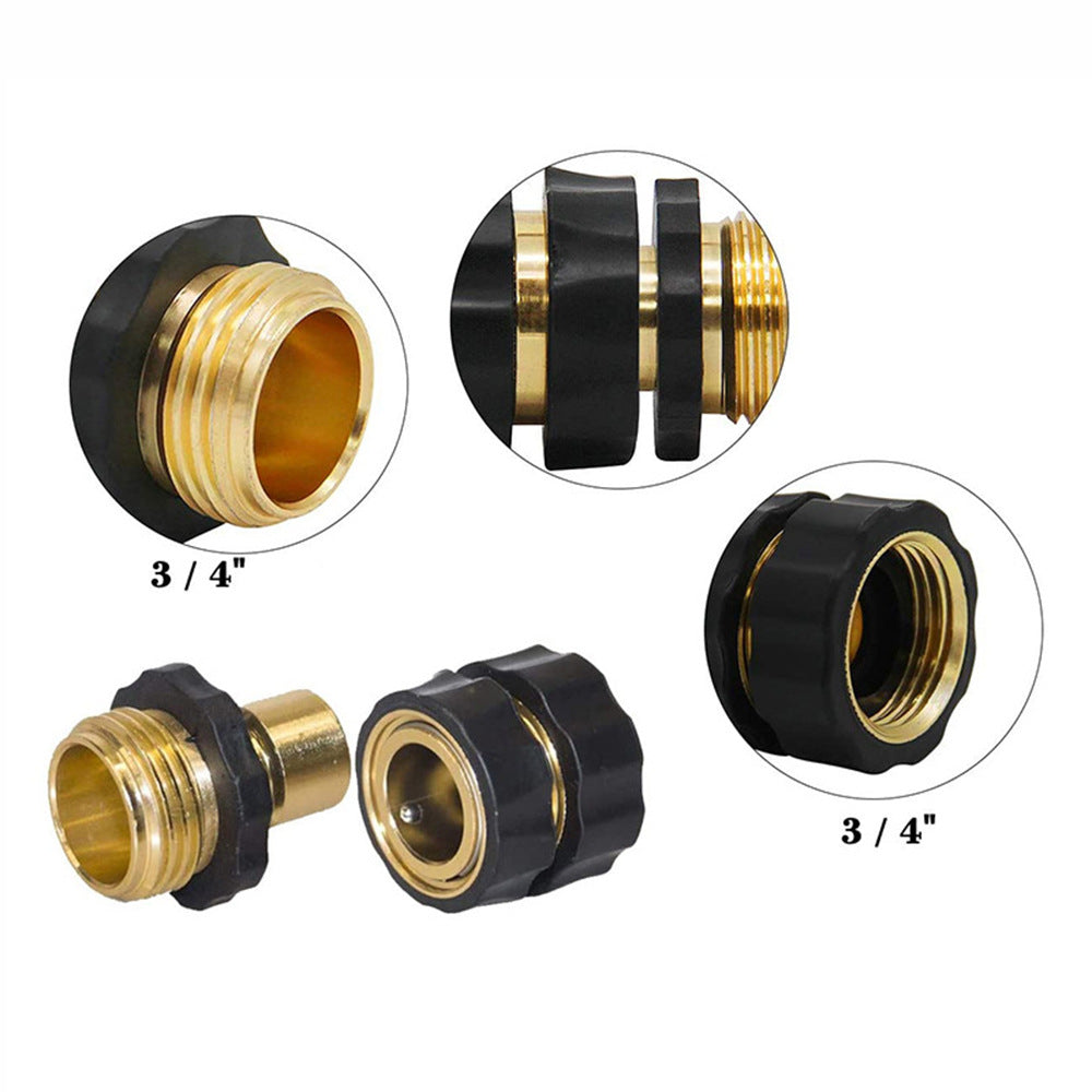 American Standard 3/4 Inch Brass Quick Connect Garden Hose Adapter 4 Male & 4 Female
