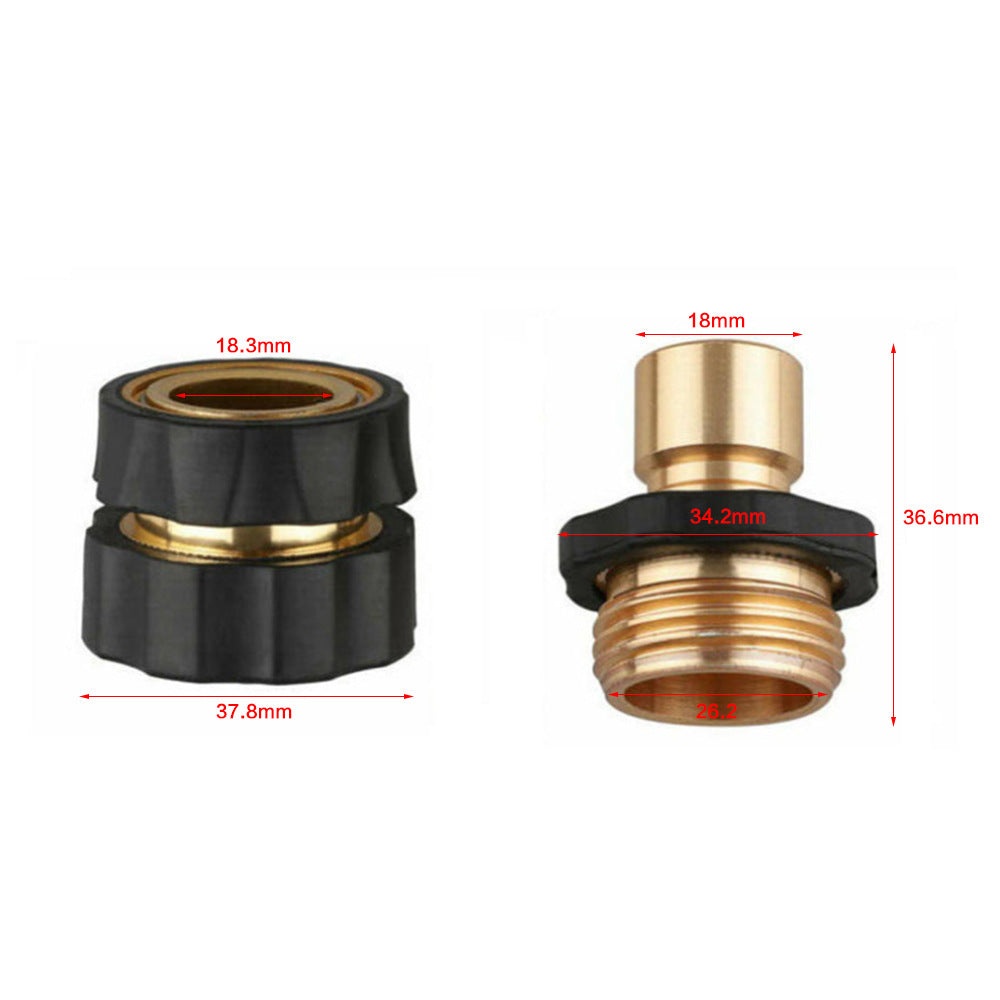 American Standard 3/4 Inch Brass Quick Connect Garden Hose Adapter 4 Male & 4 Female