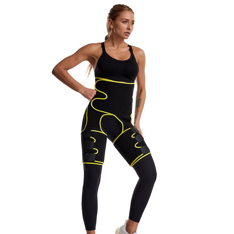 Yellow Women's 3-in-1 Body Shaper: Waist Cincher, Thigh Slimmer, Glute Lifter - Workout Gear Size : S/M