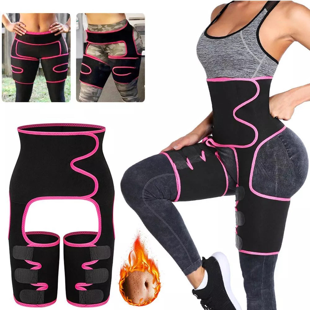 Yellow Women's 3-in-1 Body Shaper: Waist Cincher, Thigh Slimmer, Glute Lifter - Workout Gear Size : S/M