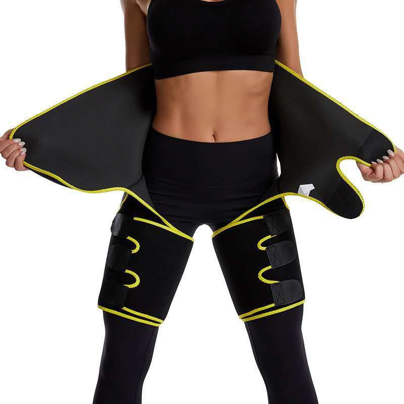 Yellow Women's 3-in-1 Body Shaper: Waist Cincher, Thigh Slimmer, Glute Lifter - Workout Gear Size : XXL/XXXL