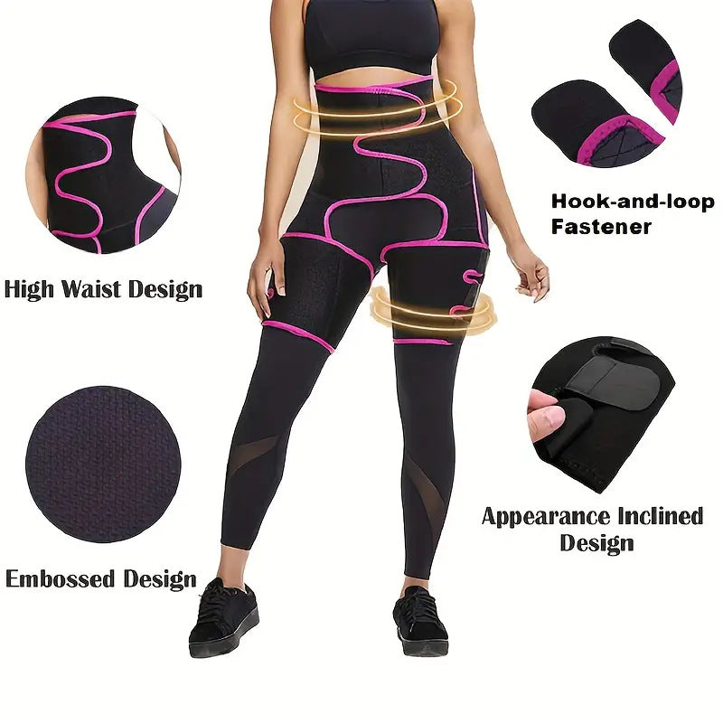 Yellow Women's 3-in-1 Body Shaper: Waist Cincher, Thigh Slimmer, Glute Lifter - Workout Gear Size : XXL/XXXL