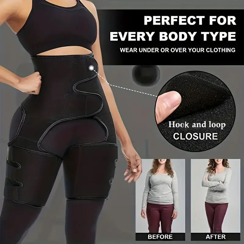 Yellow Women's 3-in-1 Body Shaper: Waist Cincher, Thigh Slimmer, Glute Lifter - Workout Gear Size : XXL/XXXL
