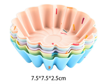 Style 4 Silicone Mini Cake Molds 30 Pack - For Cupcakes, Desserts 7.5x7.5x2.5cm