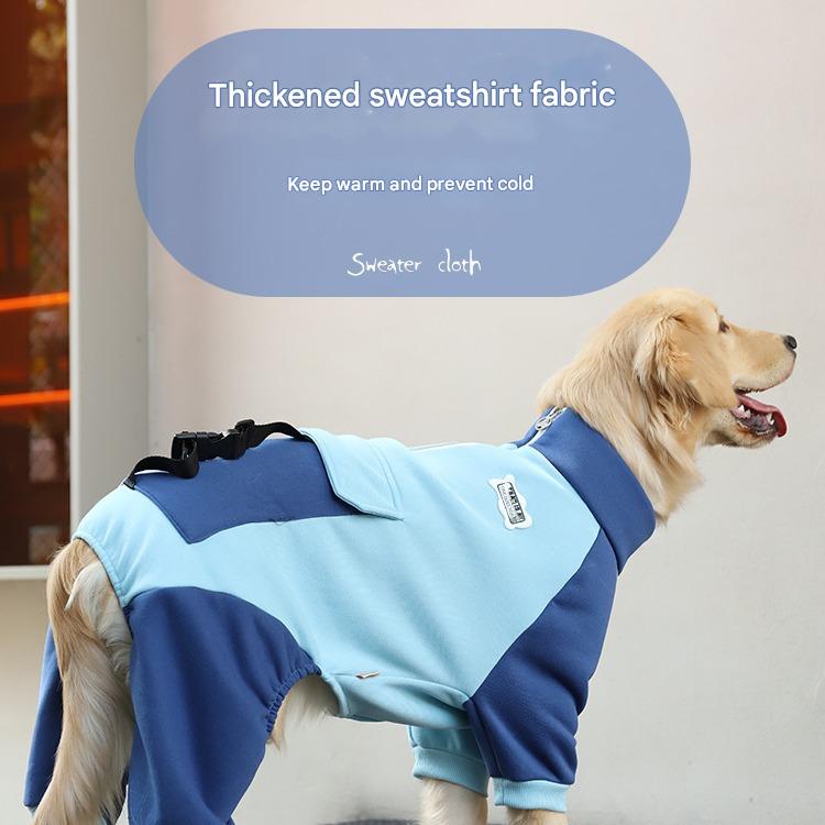 Turmeric Sporty Dog Onesie with Back Zipper & Pockets - For Medium/Large Dogs Size : 3XL