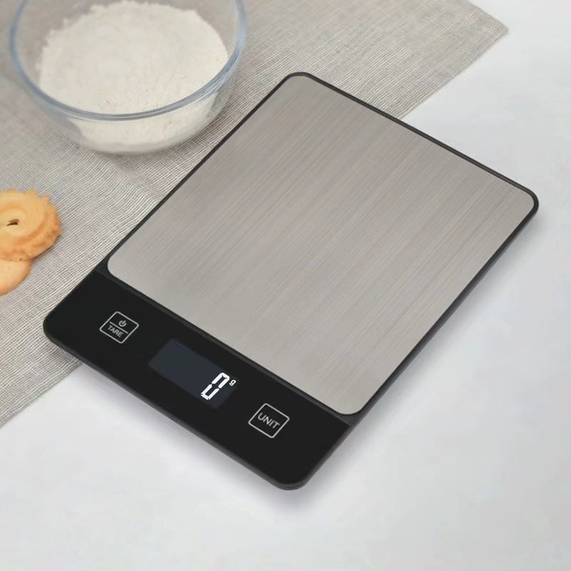 Black Digital Kitchen Scale - Stainless Steel Food Scale for Baking & Cooking 10kg/1g