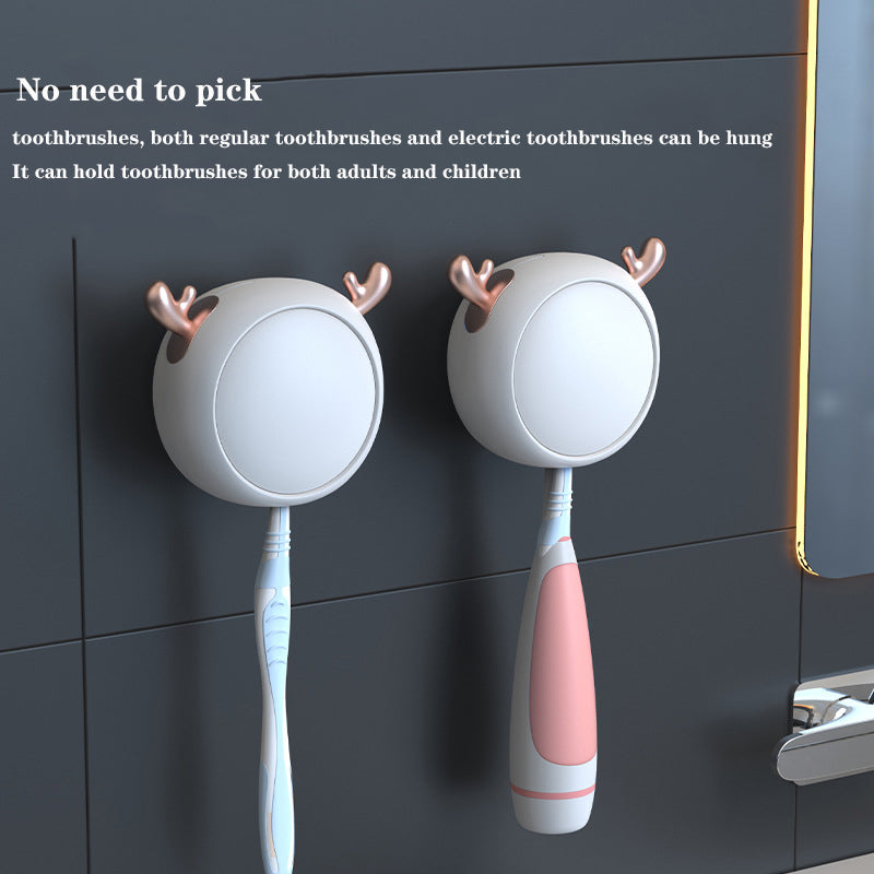 Cute UV Toothbrush Sanitizer Holder - Wall Mounted, Portable for Travel Black ears bear