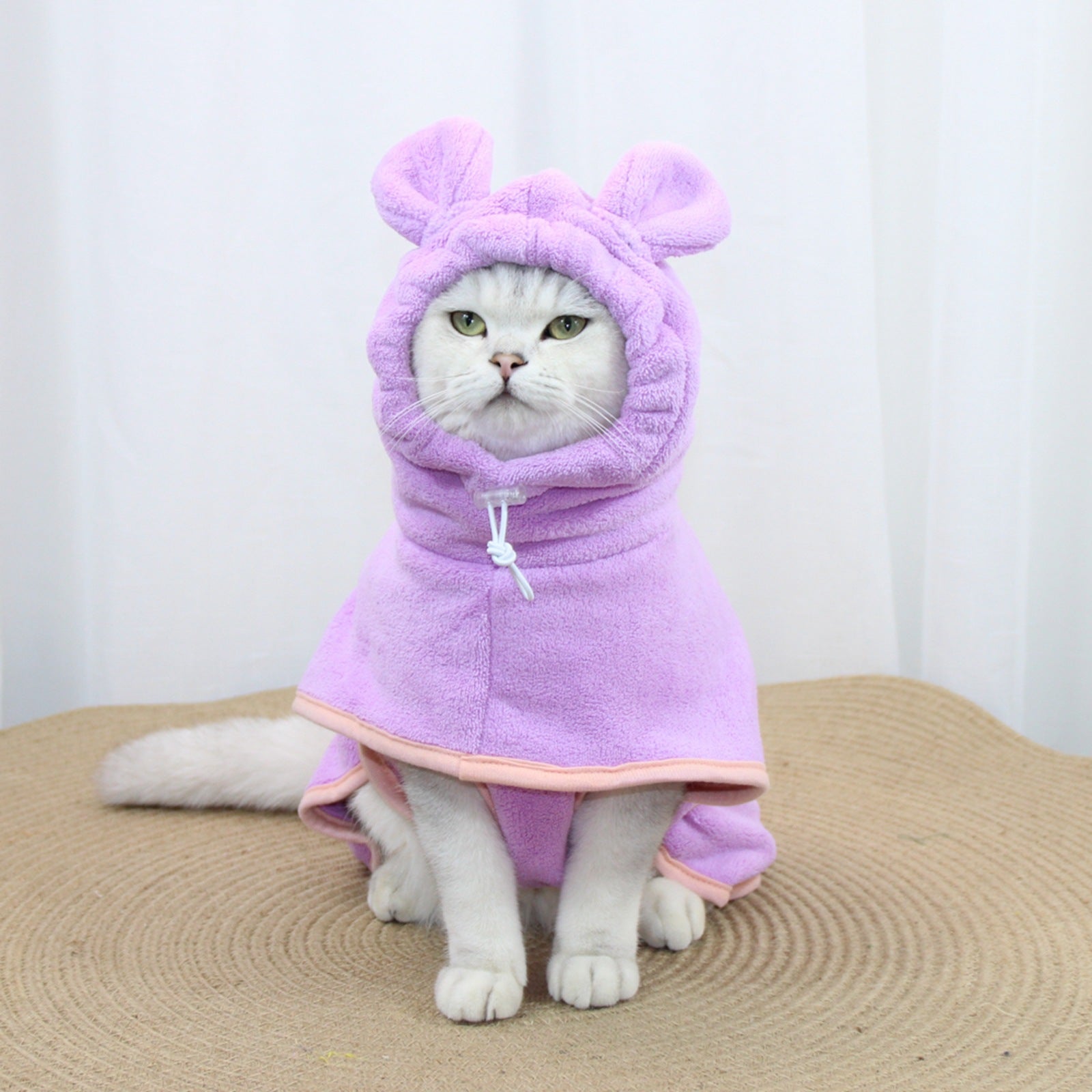 Purple Hooded Dog Bathrobe - Super Absorbent, Adjustable Fit, Cozy Pet Towel Size : XL