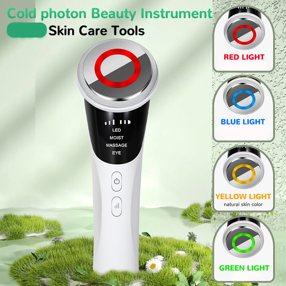 Cold Photon LED Light Therapy Facial Massager - EMS, Hot Compress, Skin Rejuvenation Wand