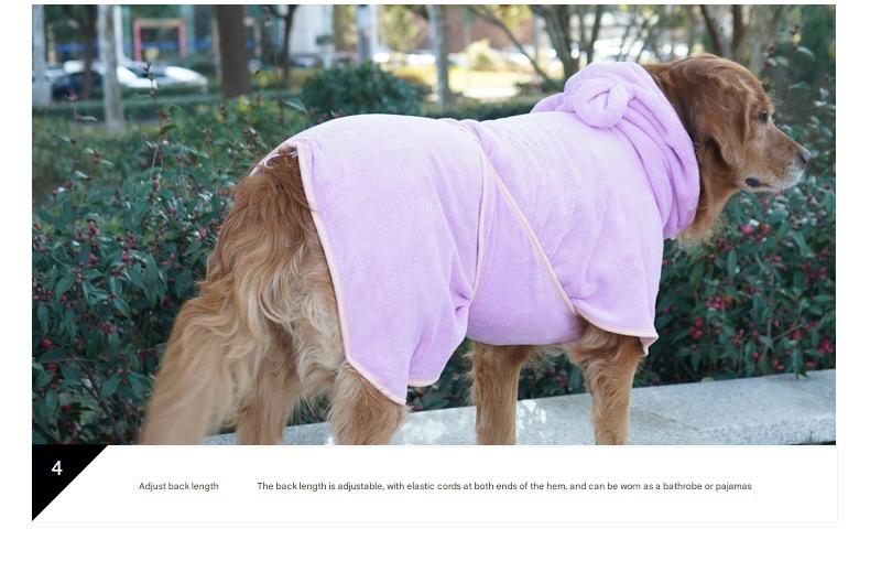 Green Hooded Dog Bathrobe - Super Absorbent, Adjustable Fit, Cozy Pet Towel Size : S