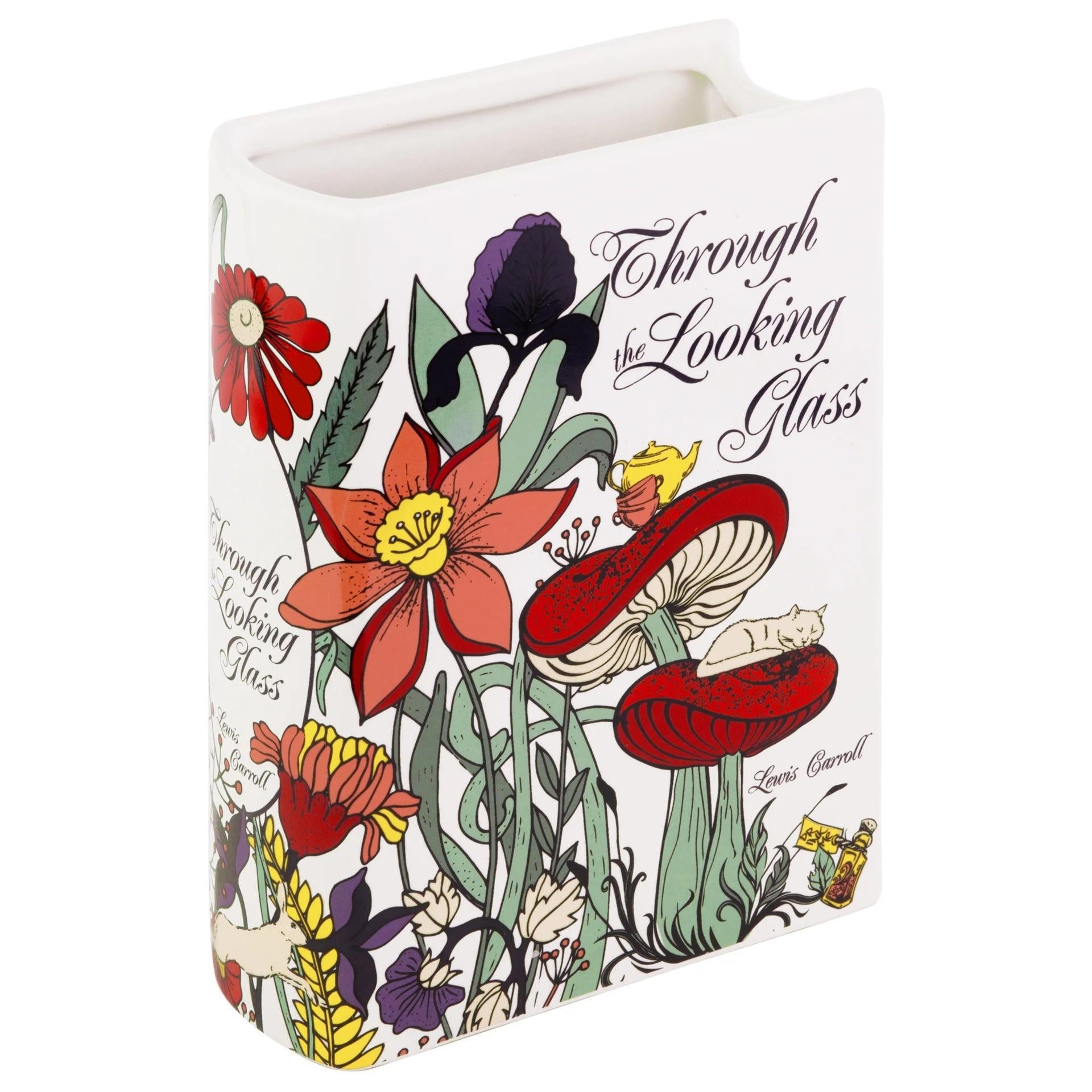 Literary Book Vase - Creative Ceramic Planter & Desk Organizer Type A - 21x13x7cm