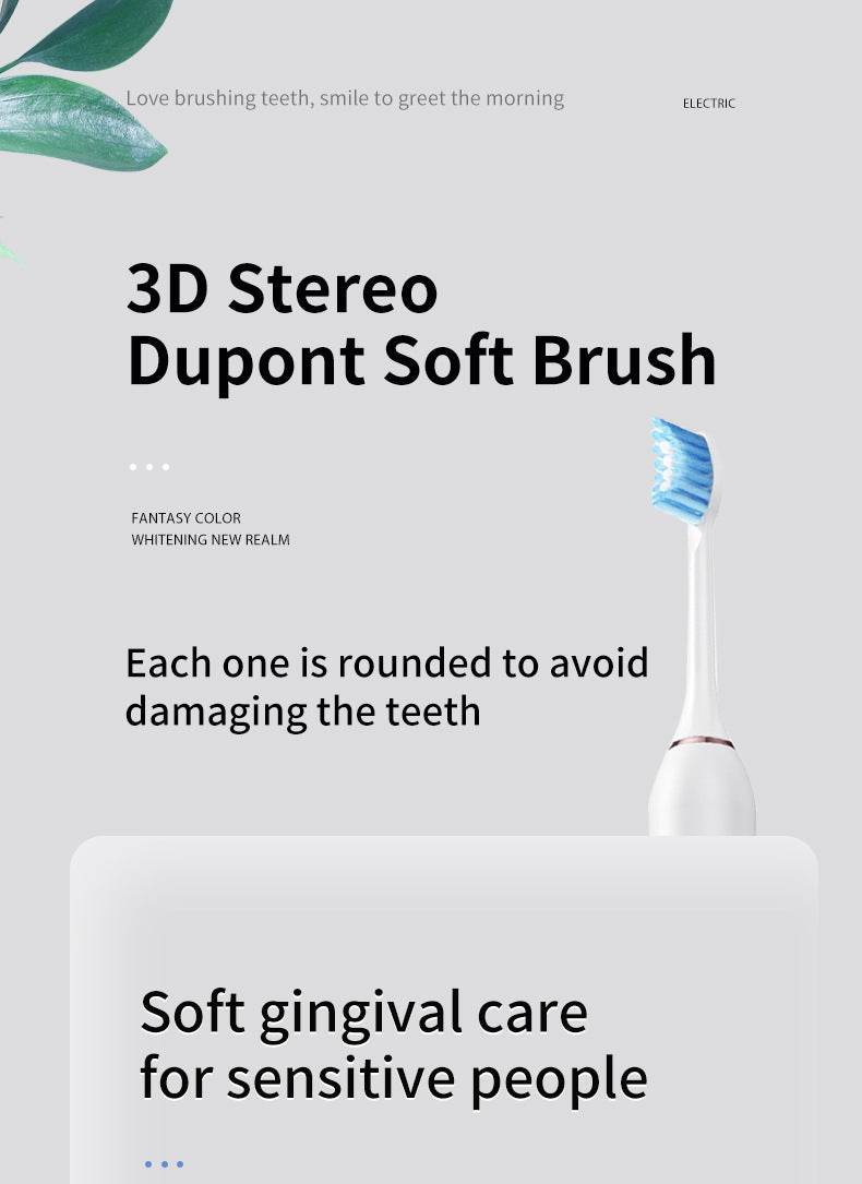 White Professional Sonic Toothbrush for Adults - 5 Modes, Smart Timer 4 brush heads