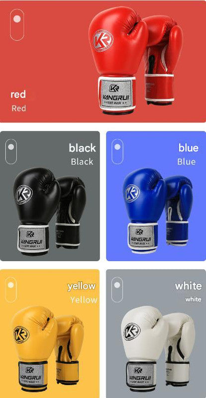 Blue And Silver Durable 10oz PU Leather Boxing Gloves - Padded & Ventilated for Training