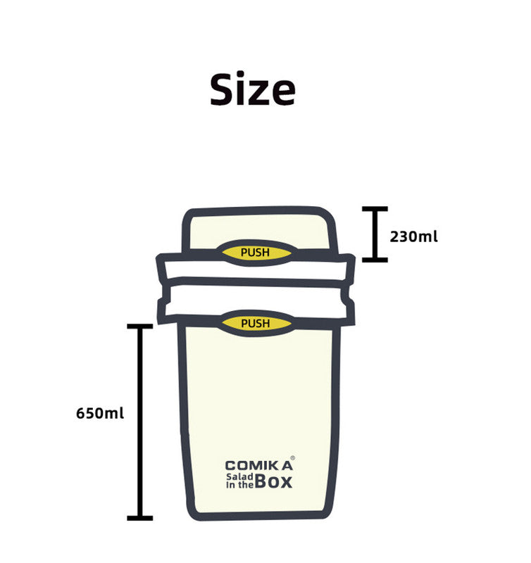 Yellow Portable Salad & Breakfast Cup On-the-Go - Dual Compartment Container with Spork