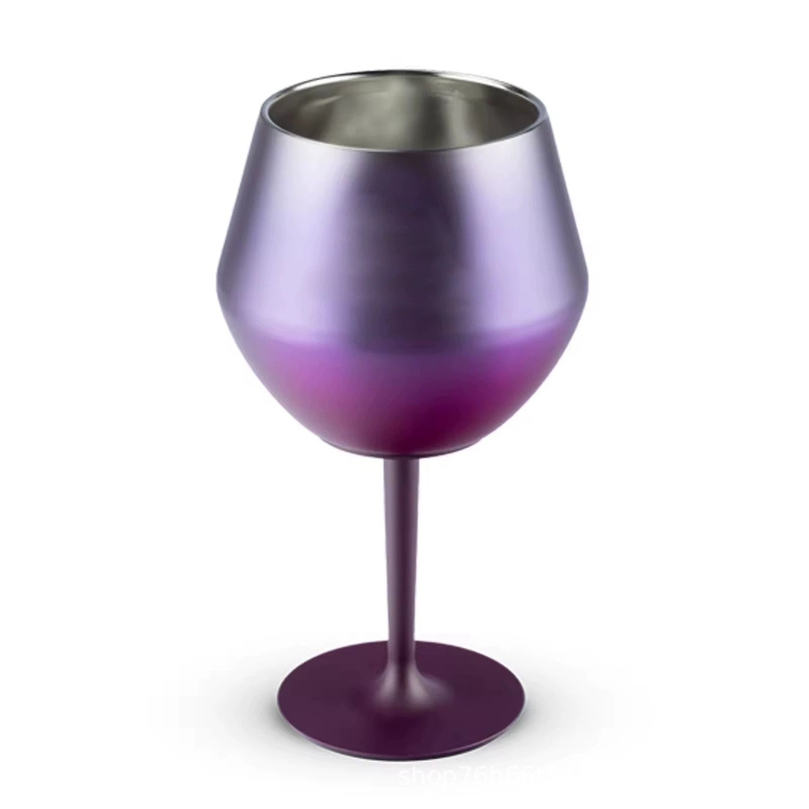 2 Pcs Purple Detachable Stainless Steel Wine Glass - 14oz 420ml Portable Stemmed Goblet for Outdoors & Travel