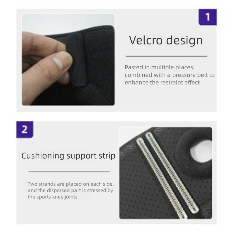 Grey Adjustable Knee Brace Support Pair with Dual Spring Stabilizers & Patella Gel Pad - Non-Slip for Sports Running Hiking