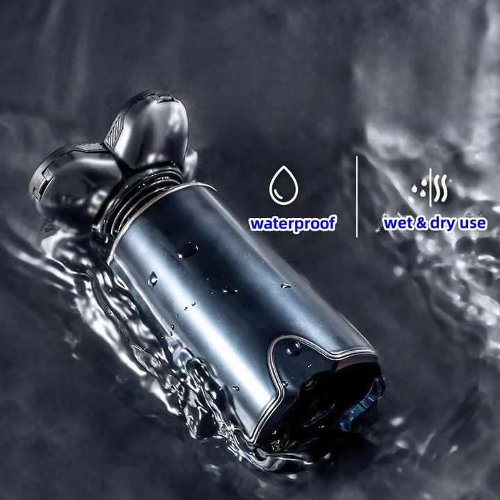 Black Men's 5-Head Electric Rotary Shaver - Waterproof Wet/Dry USB Rechargeable Razor for Face & Bald Head Shaving