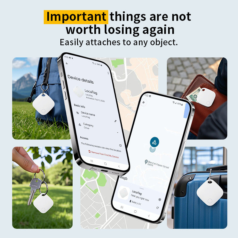 Yellow Smart Item Locator Tag for Android - Google Find My Device Compatible, Anti-Lost Tracker