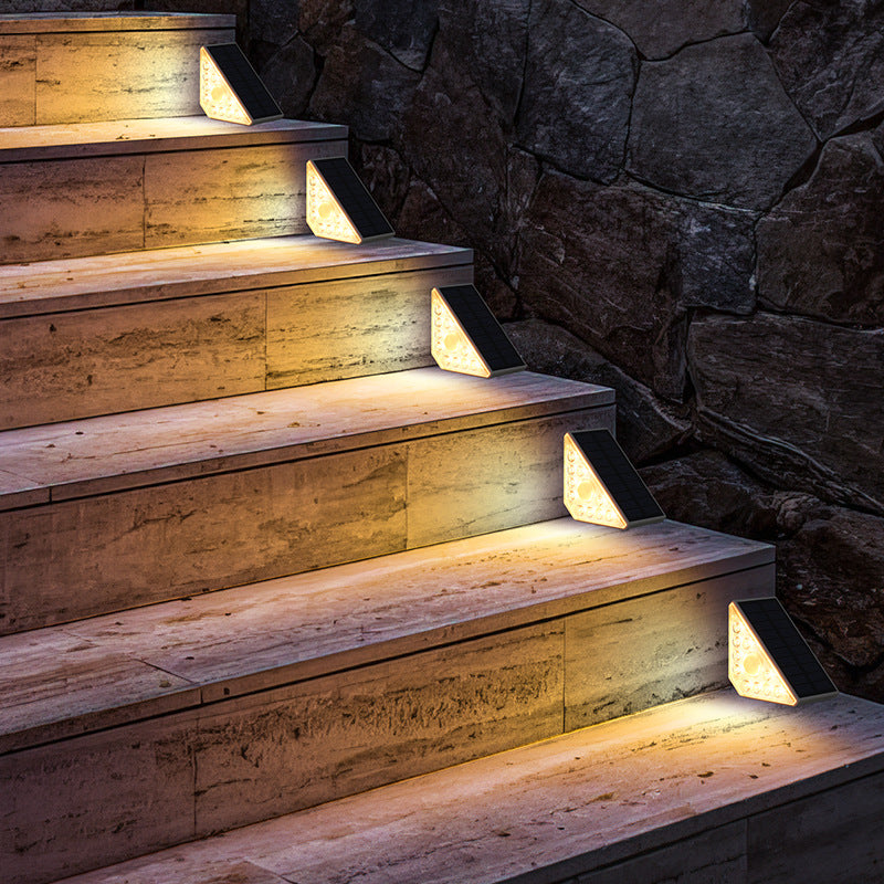 2 Pcs White Bright 14-LED Solar Powered Step Lights - Automatic Outdoor Waterproof Illumination for Stairs, Deck, Pathway & Garden Warm White