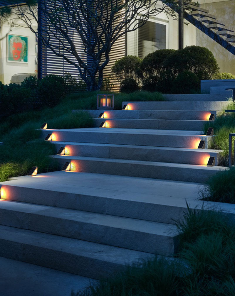 2 Pcs White Bright 14-LED Solar Powered Step Lights - Automatic Outdoor Waterproof Illumination for Stairs, Deck, Pathway & Garden Warm White