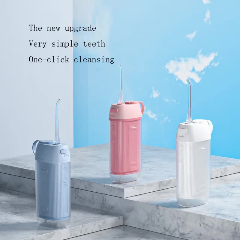 Blue Advanced Portable Water Flosser - USB Rechargeable Cordless Oral Irrigator, 3 Modes, IPX7 Waterproof for Travel & Home