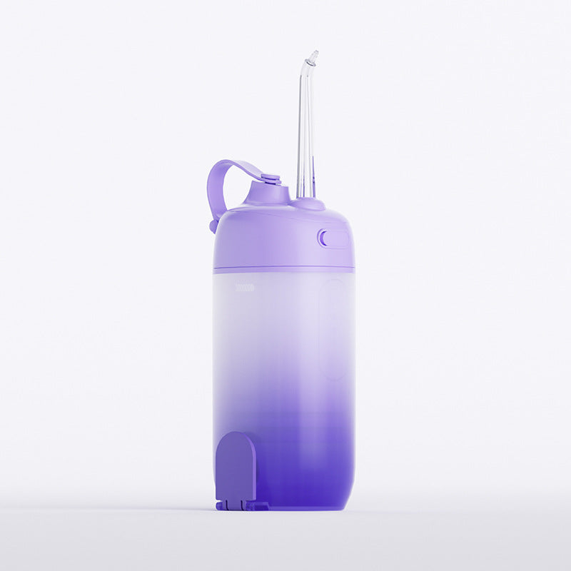 Purple Compact Telescopic Water Flosser - USB Rechargeable Oral Irrigator, 3 Modes, 4 Nozzles for Travel & Home