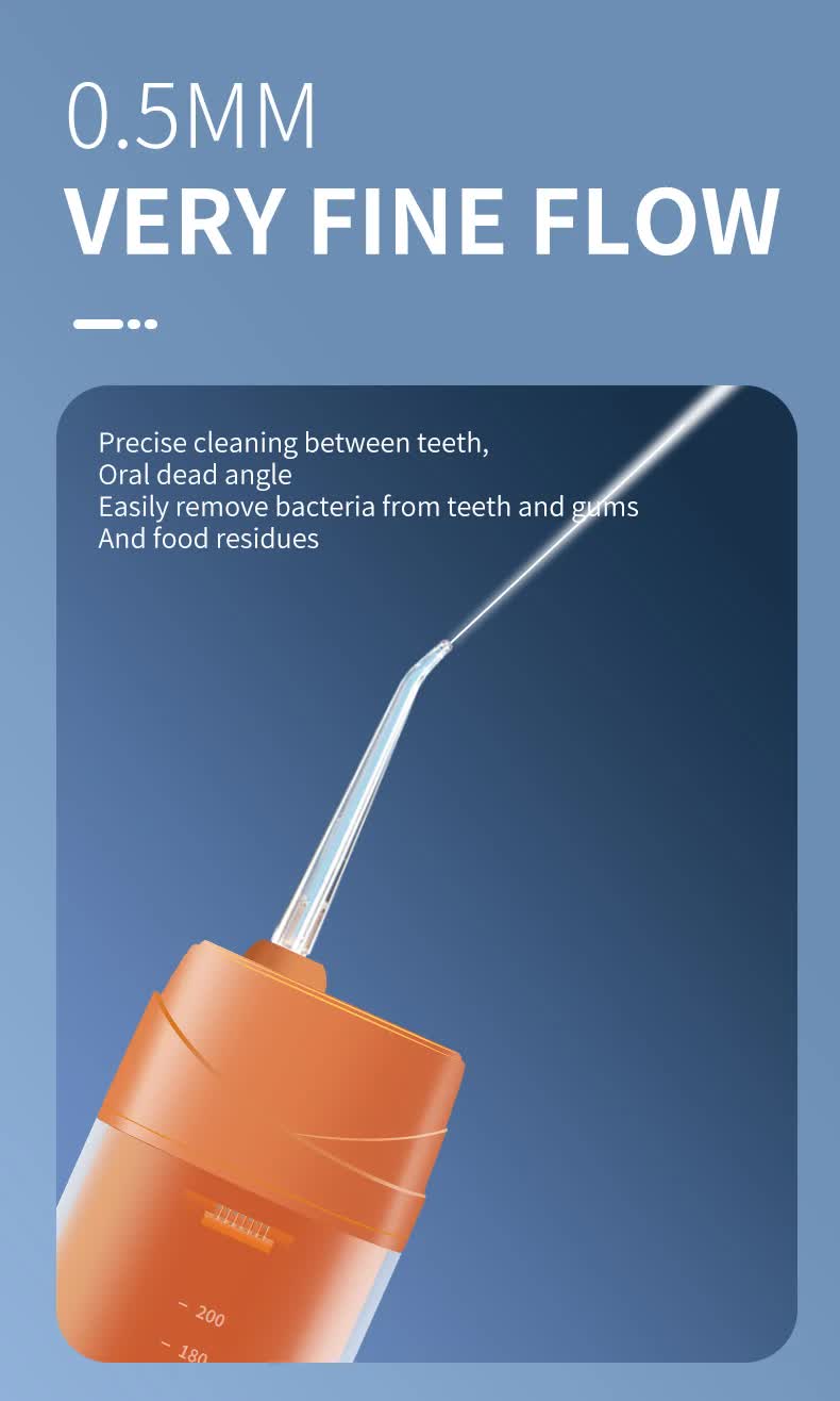 Green Smart Telescopic Portable Water Flosser - USB Rechargeable Oral Irrigator, IPX7 Waterproof, 3 Modes & 4 Nozzles