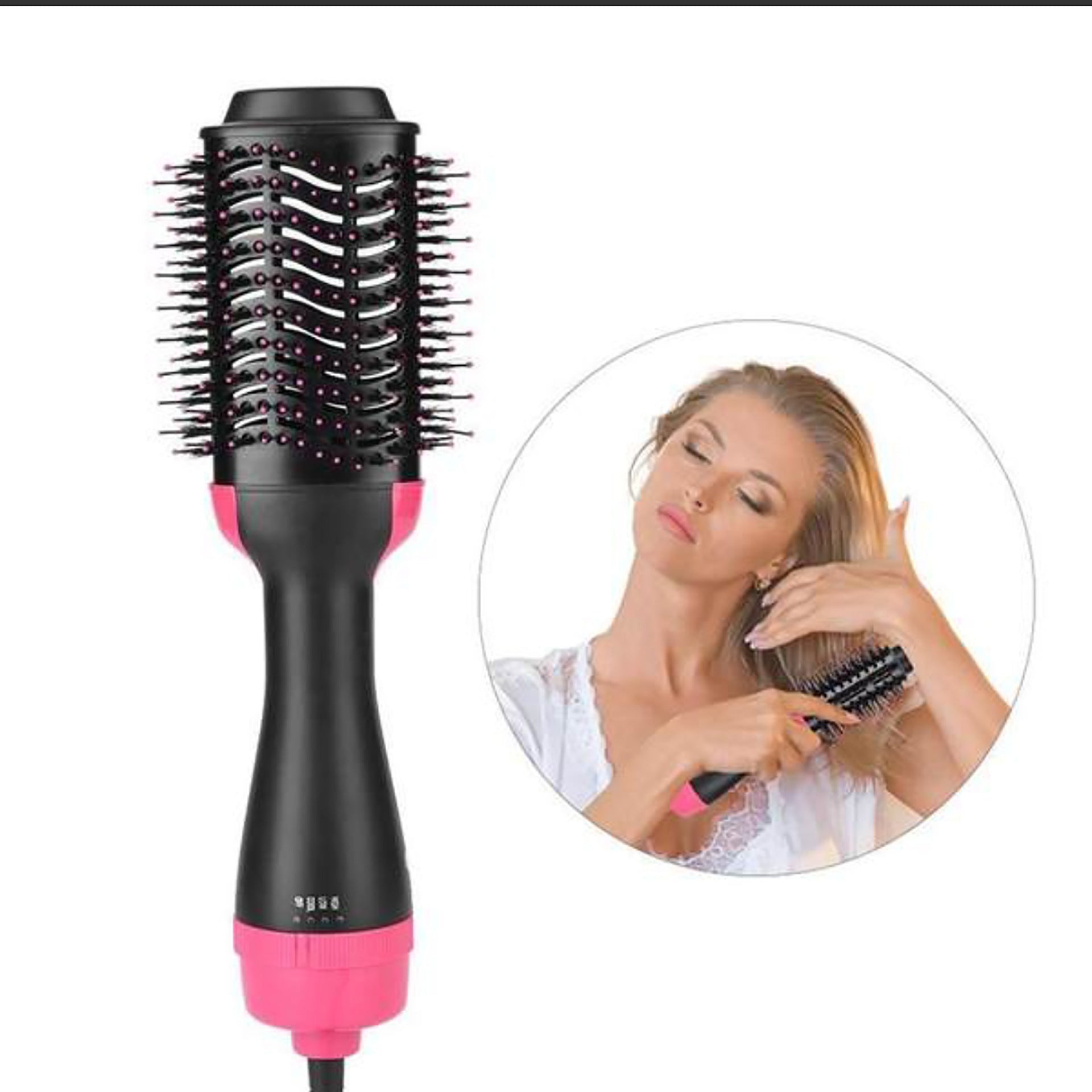 Pink And Grey One-Step Hair Dryer & Volumizer Hot Air Brush - Salon Styler for Drying, Smoothing & Volume
