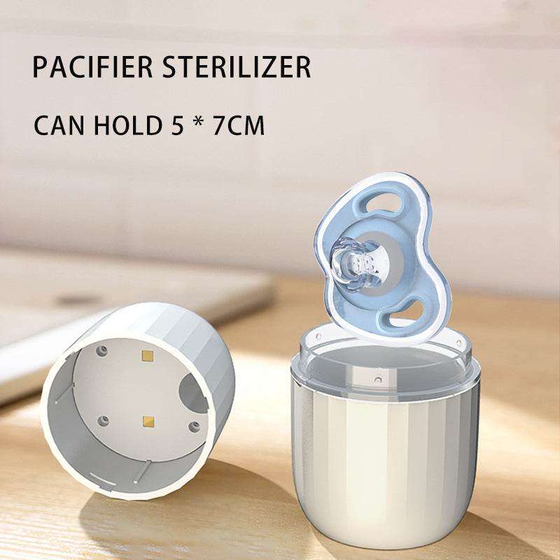 Yellow Portable UV Sterilizer Box for Baby Pacifiers & Small Items - USB Rechargeable, Quick 3-Min Disinfection, Travel Friendly
