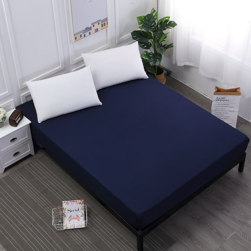 Dark Blue Queen Size Waterproof Fitted Mattress Protector - Soft & Breathable Bed Cover, Hypoallergenic, Deep Pocket 152x190x30cm