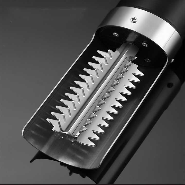 White Cordless Electric Fish Scaler - Rechargeable 3000mAh Power, Stainless Steel Blade, Mess-Free Fish Cleaning Tool