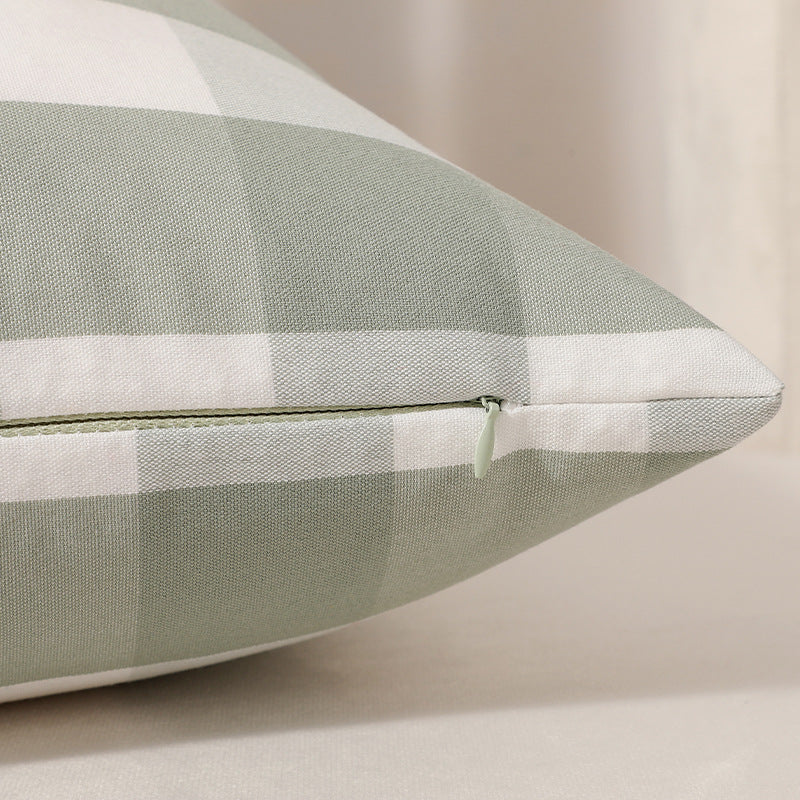 Green Solid Color Set of 2 Decorative Cushion Covers - 45x45cm, Soft Polyester Inserts Not Included