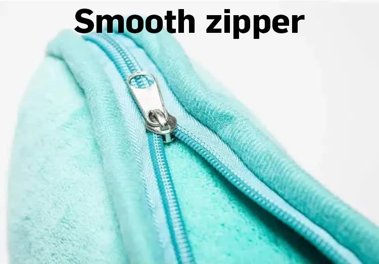Light Blue 2-in-1 Plush Travel Blanket & Pillow Set - Soft Flannel with Luggage Strap & Carabiner 50x60in
