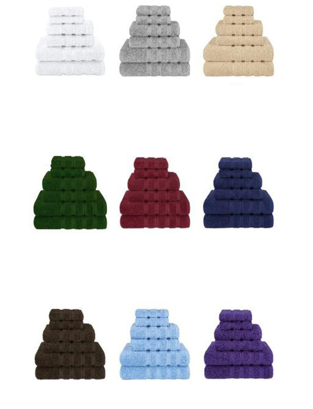 Yellow Luxury 6-Piece Combed Cotton Towel Bale Set - Ultra Soft & Absorbent Bath, Hand, Face Towels