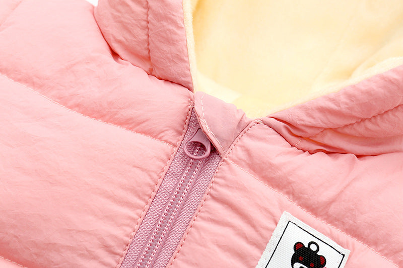 Suitable For Height 73cm Black Baby & Toddler Hooded Padded Snowsuit - Fleece Lined Winter Romper Outerwear