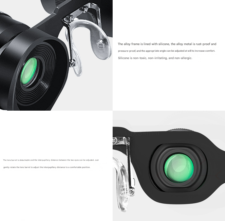 10x Telescope + Yellow Polarised Lens 10x HD Fishing Binocular Glasses - Polarized Zoom for Float Watching