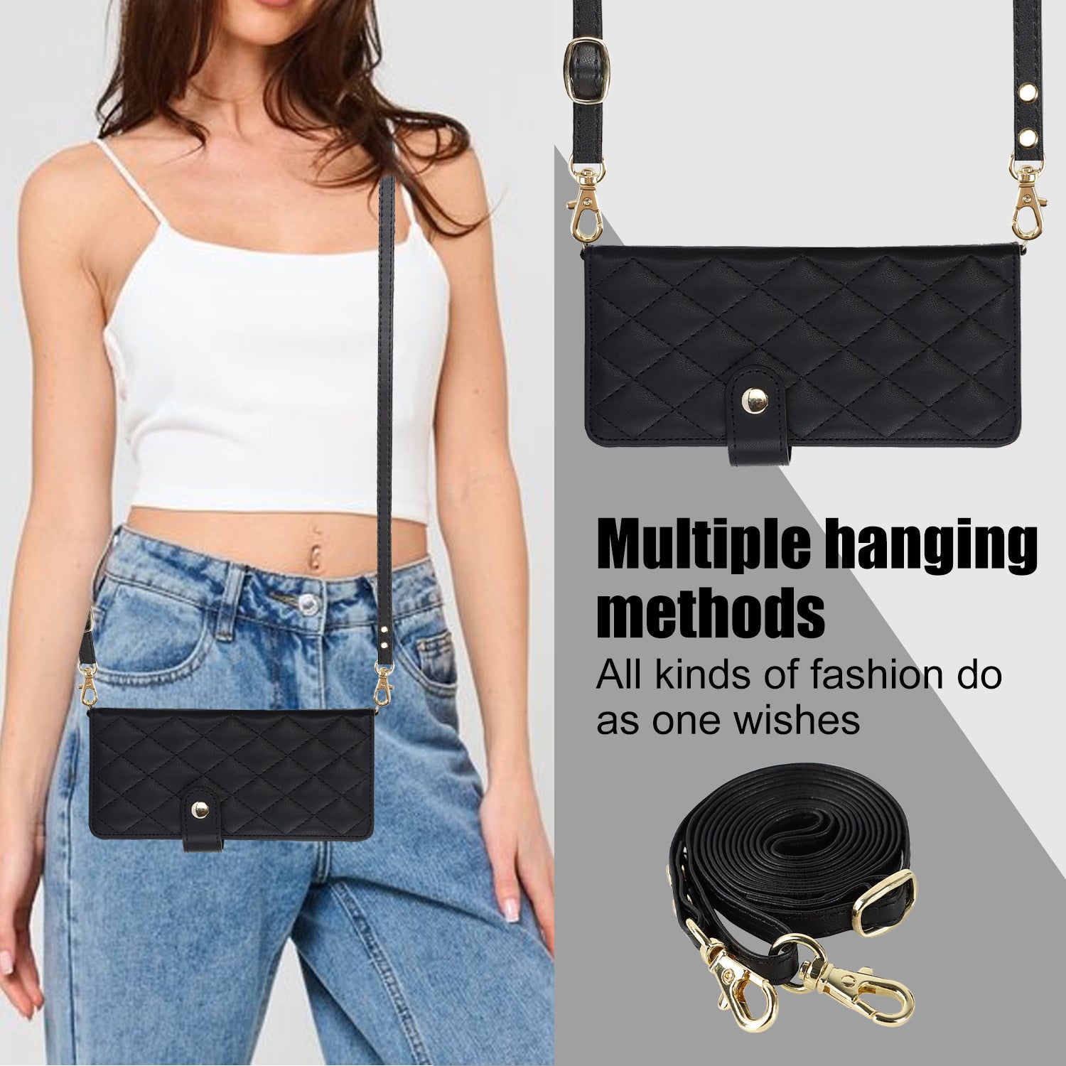 Rose Gold Galaxy Z Fold3 Multi-Functional Leather Wallet Case for Samsung Z Fold Series - Crossbody with Pen Slot, Quilted Design Pen Not Included