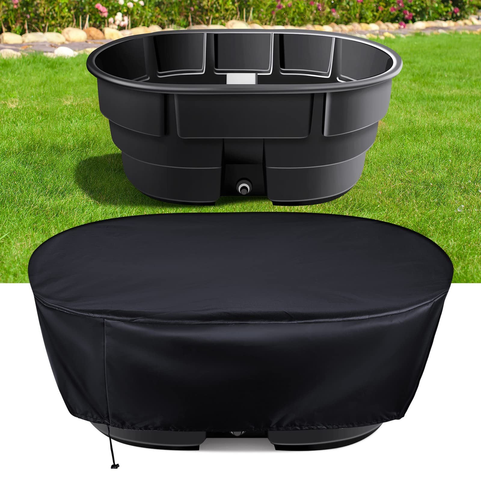 150 Gallons 58'Lx39'Wx25'H Outdoor Gallon Cover Sun Shade for Patio, Pool, and Water Tanks