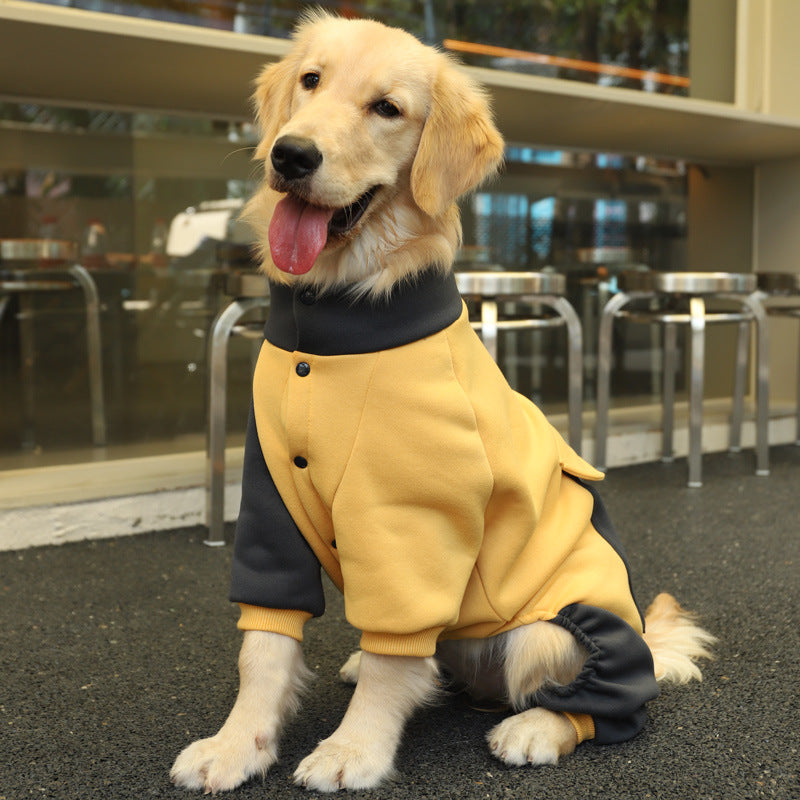3XL Recommended 20-30 Pounds Yellow Autumn-Winter Dog Hoodie for Medium to Large Breeds - Golden Retriever & Labrador