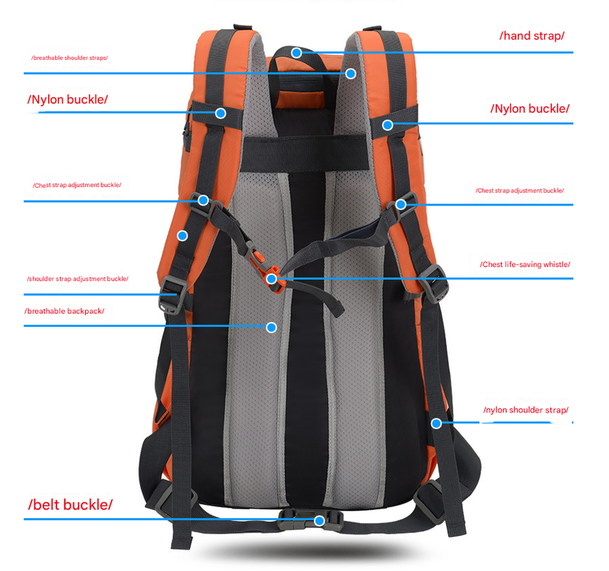Black 20L Women's Orange Mountaineering Backpack - Water-Resistant